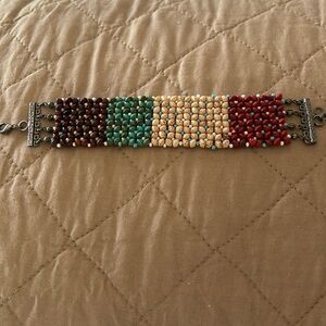 Hand beaded multicolor bracelet